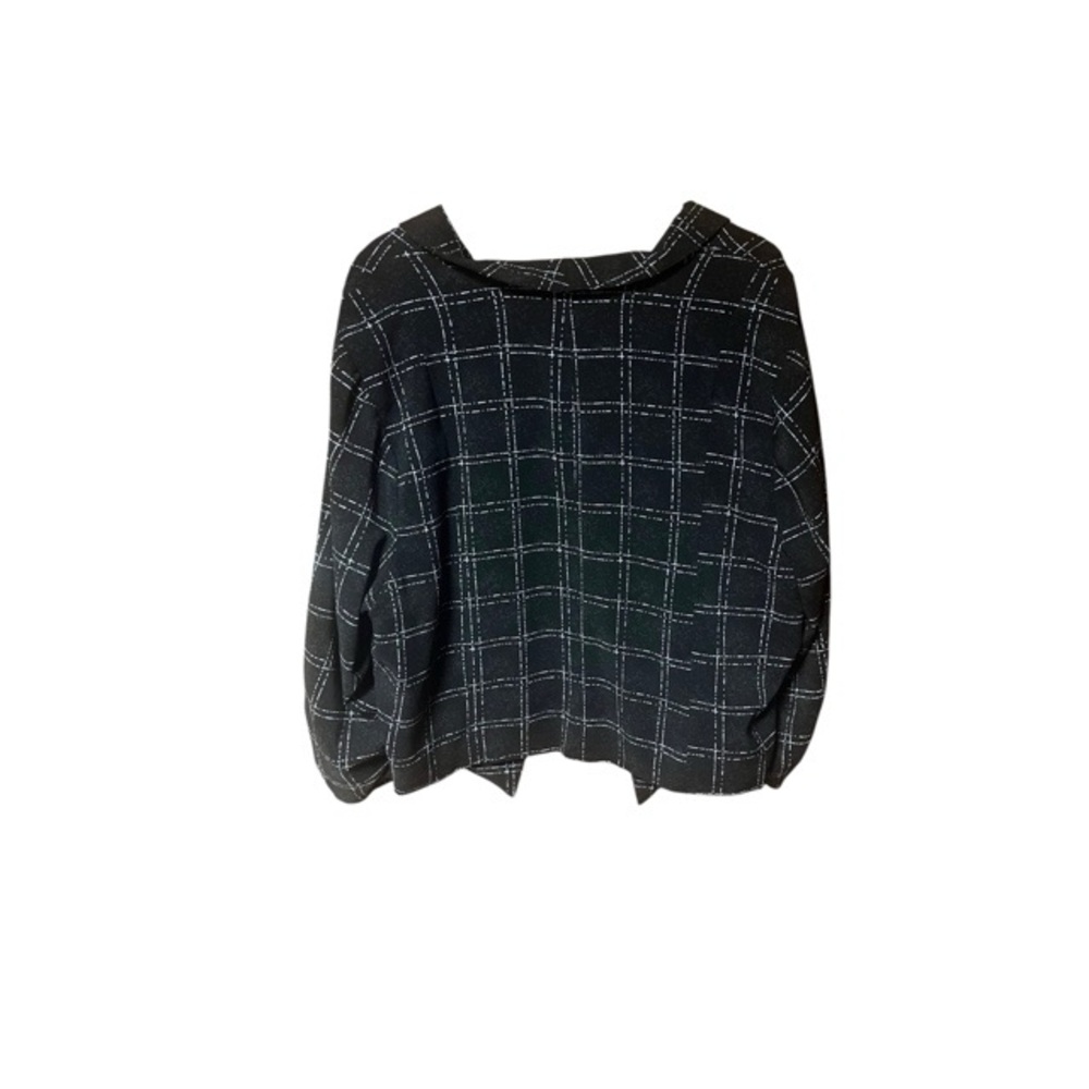 Torrid Rouched‎ Sleeve Crepe Plaid Blazer - Picture 3 of 9